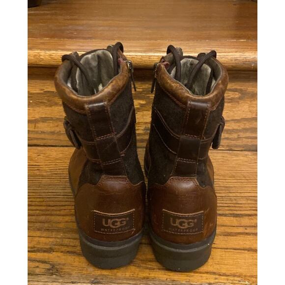 UGG Women's Kesey Chestnut Brown Leather Waterproof Boots 1005264 Women’s 8 - Picture 8 of 9